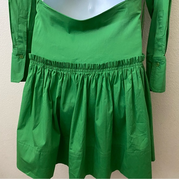 Jason Wu Pretty Green Cutout Waist Long Sleeve Short Dress, Size M - Picture 4 of 9